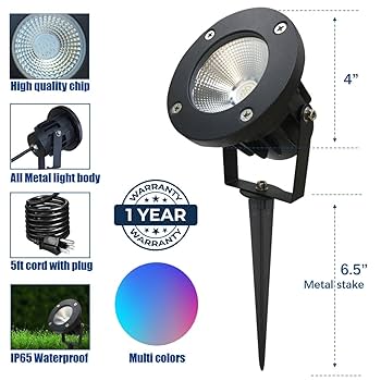 25W Color LED Outdoor Landscape Spotlight with Strobe